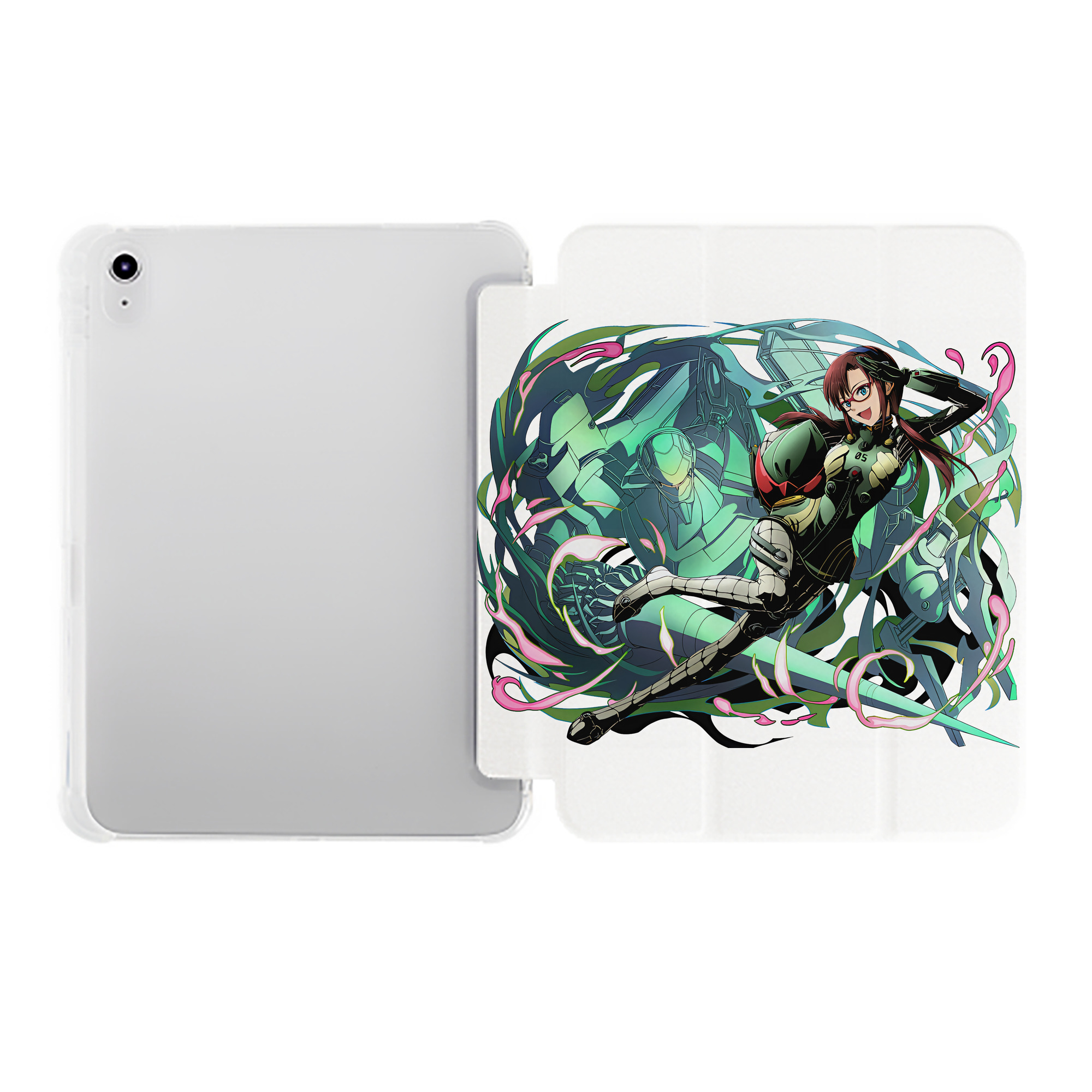（画像用） EVA 新世紀エヴァンゲリオン IPad ケース ペン収納付き 三つ折りスタンド PUレザー×シリコン 対応機種9.5/10.5/10.9インチ